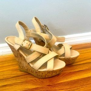 Nude Wedge Sandals